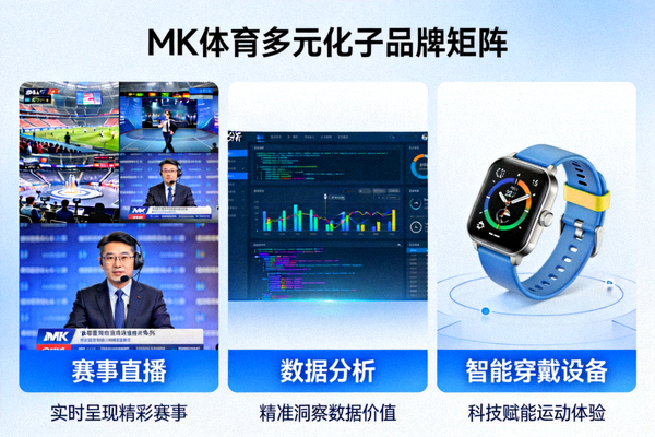 MK体育多元化子品牌矩阵展示图，覆盖赛事直播、数据分析、智能穿戴设备